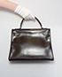 Kelly Retourne 32cm Veau Box Leather in Chocolate, back view